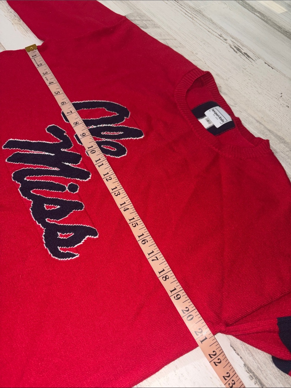 Ole Miss Red Crewneck Knit Sweater - Picture 9 of 10